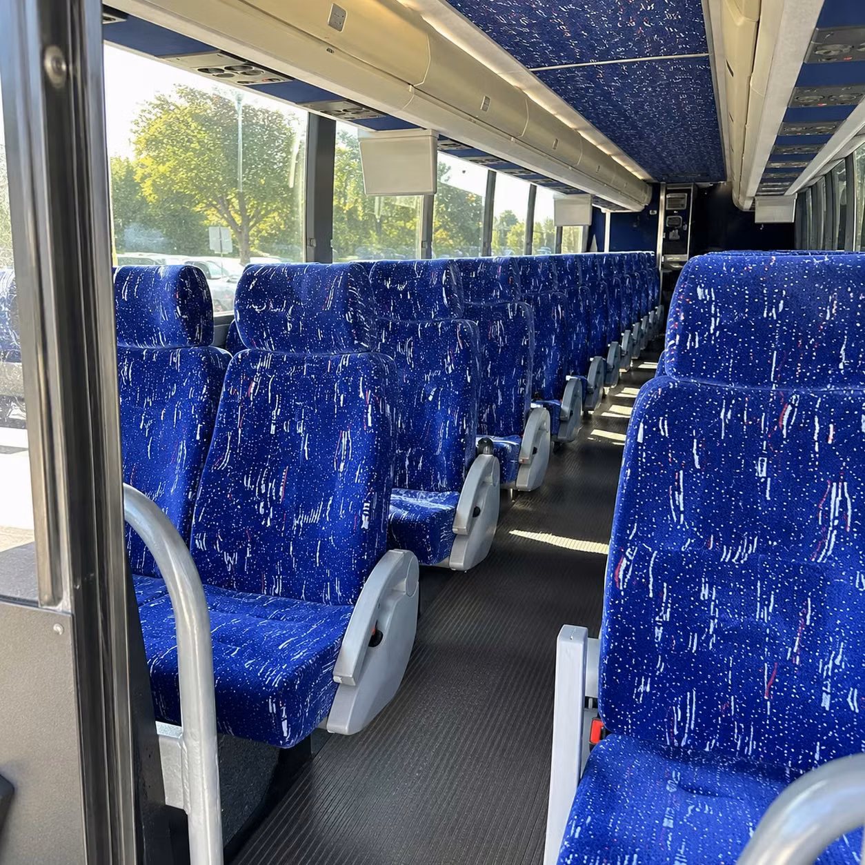 56 passenger charter bus inside